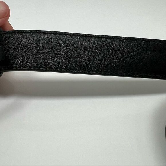 Gucci Black Leather Crystal Horsebit Plate Belt 95-38 main image 5